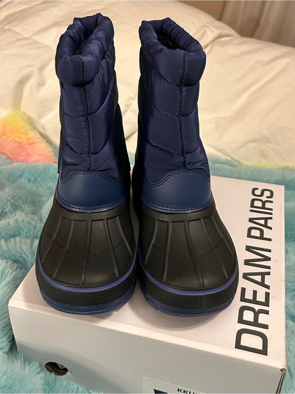 Dream Pairs Kids Navy and Black Insulated Winter Boots